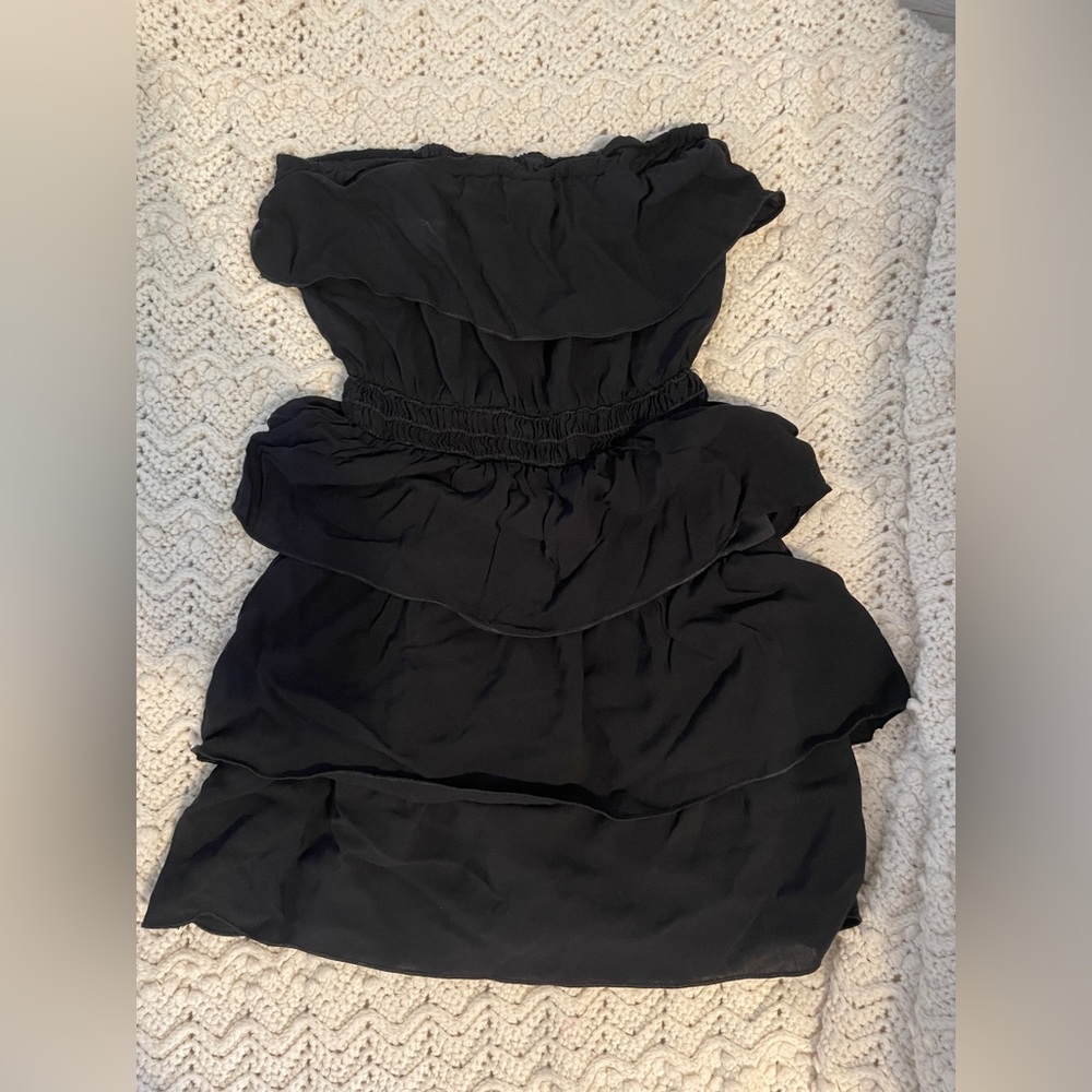 Bar III Tiered Strapless Mini Dress Black (XSmall)